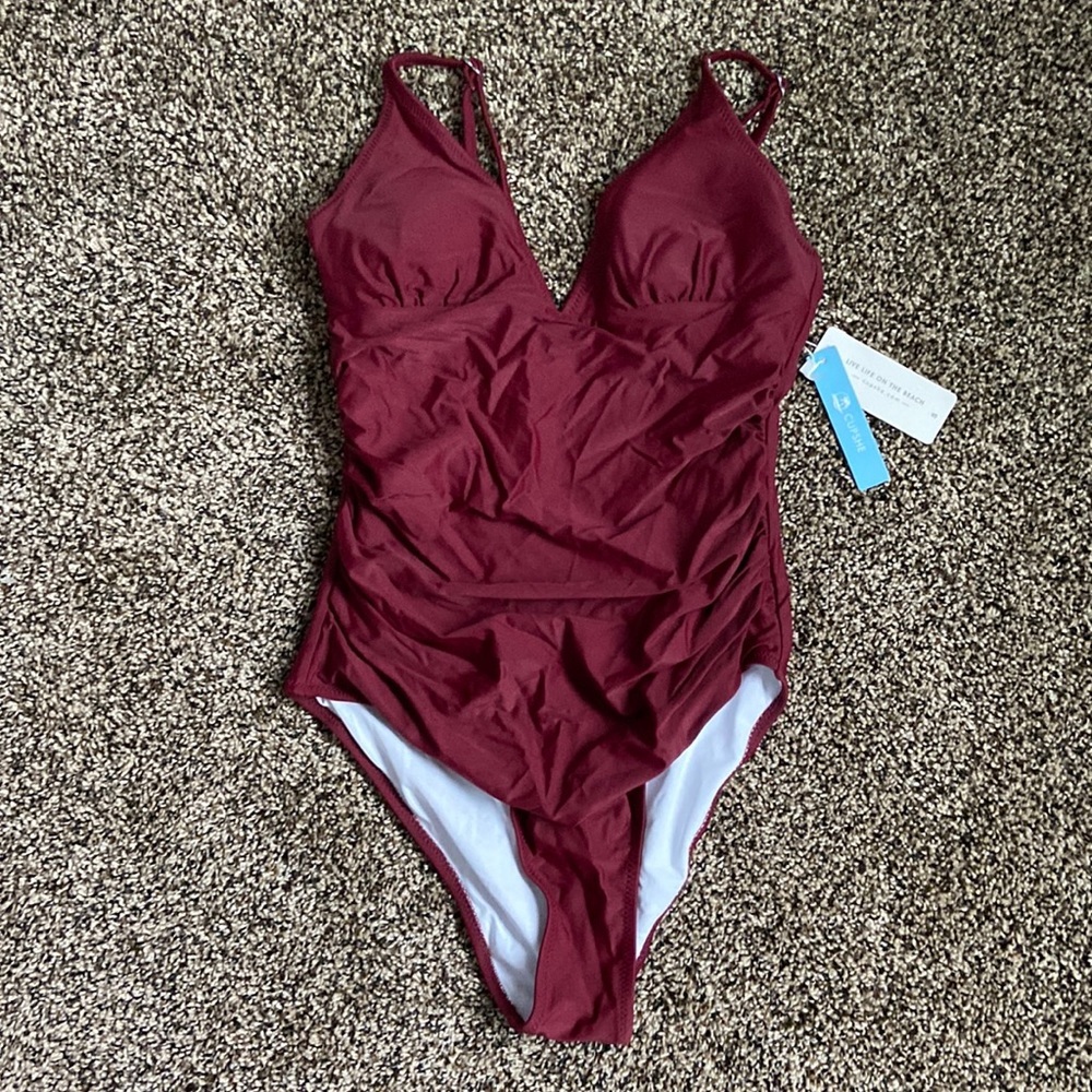Cupshe Burgundy One-Piece, NWT